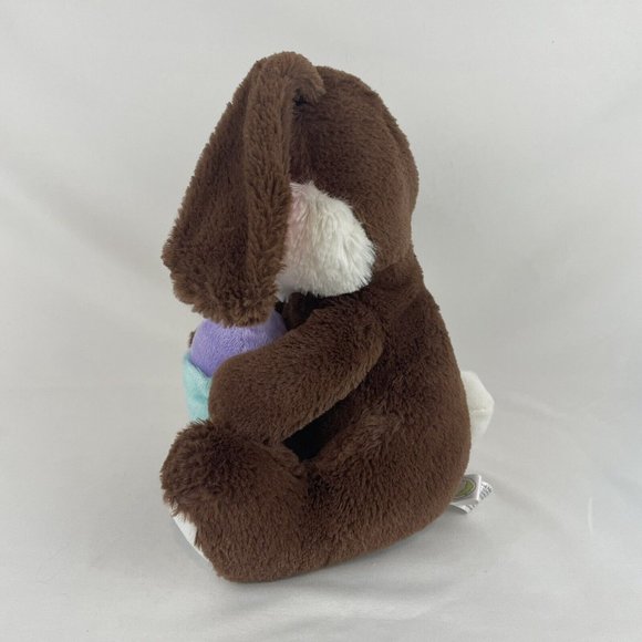 Animal Adventure Bunny Rabbit 10" Plush Easter Egg Pocket Brown Stuffed Toy - Picture 3 of 9